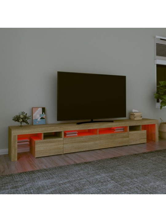 TV skříňka s LED osvětlením dub sonoma 260x36,5x40 cm