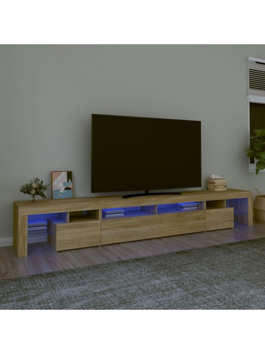 TV skříňka s LED osvětlením dub sonoma 260x36,5x40 cm