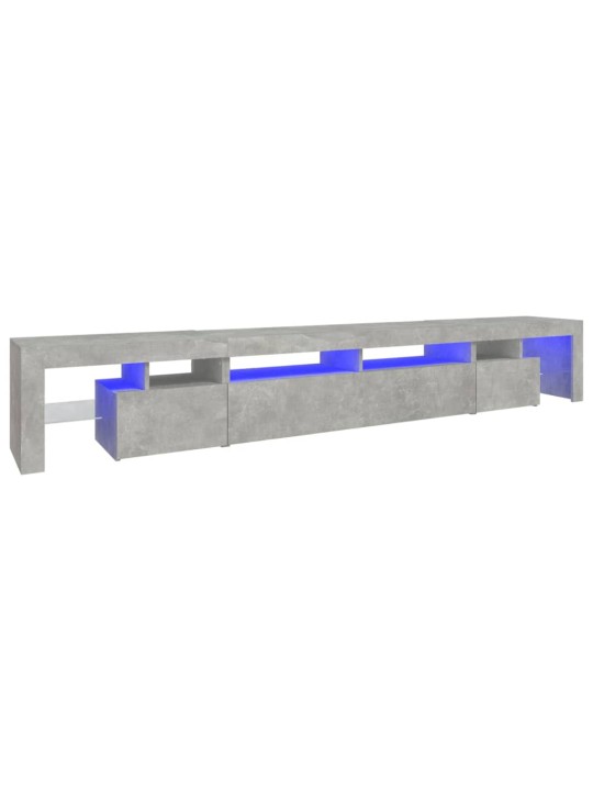 TV skříňka s LED osvětlením betonově šedá 260x36,5x40 cm