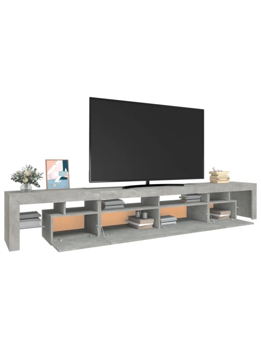 TV skříňka s LED osvětlením betonově šedá 260x36,5x40 cm