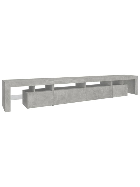 TV skříňka s LED osvětlením betonově šedá 260x36,5x40 cm