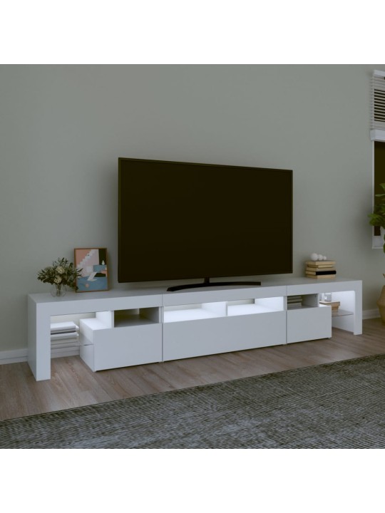 Tv skříňka s led osvětlením bílá 230x36,5x40 cm
