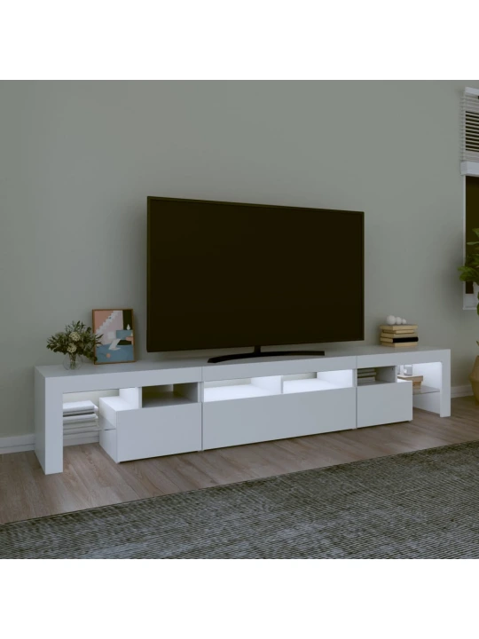 Tv skříňka s led osvětlením bílá 230x36,5x40 cm