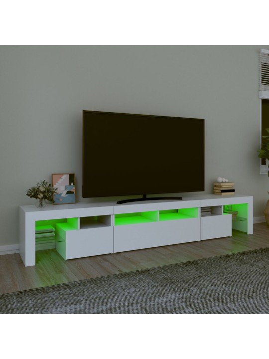 Tv skříňka s led osvětlením bílá 230x36,5x40 cm