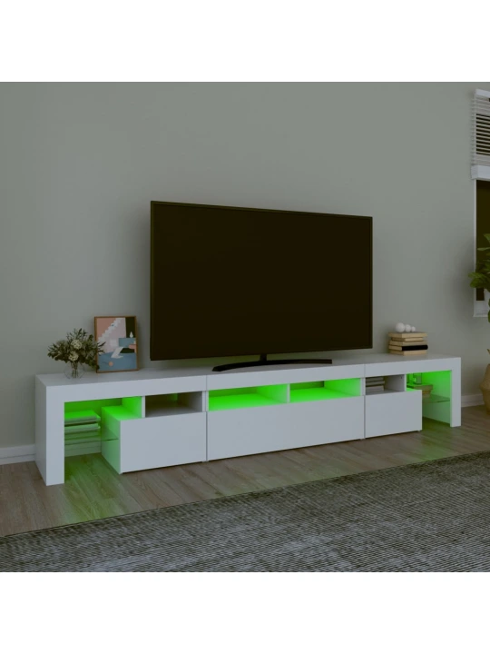 Tv skříňka s led osvětlením bílá 230x36,5x40 cm