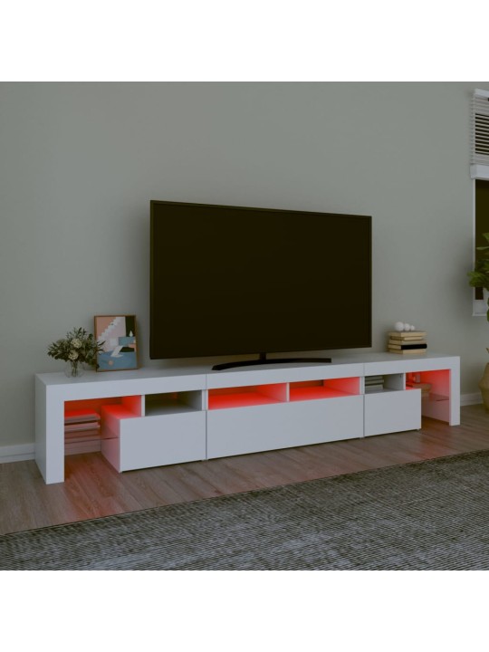 Tv skříňka s led osvětlením bílá 230x36,5x40 cm