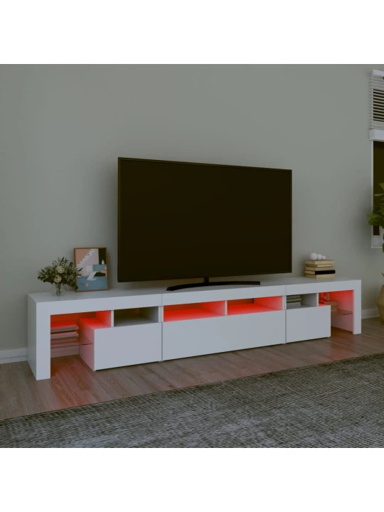 Tv skříňka s led osvětlením bílá 230x36,5x40 cm