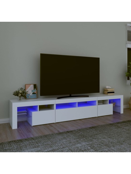 Tv skříňka s led osvětlením bílá 230x36,5x40 cm