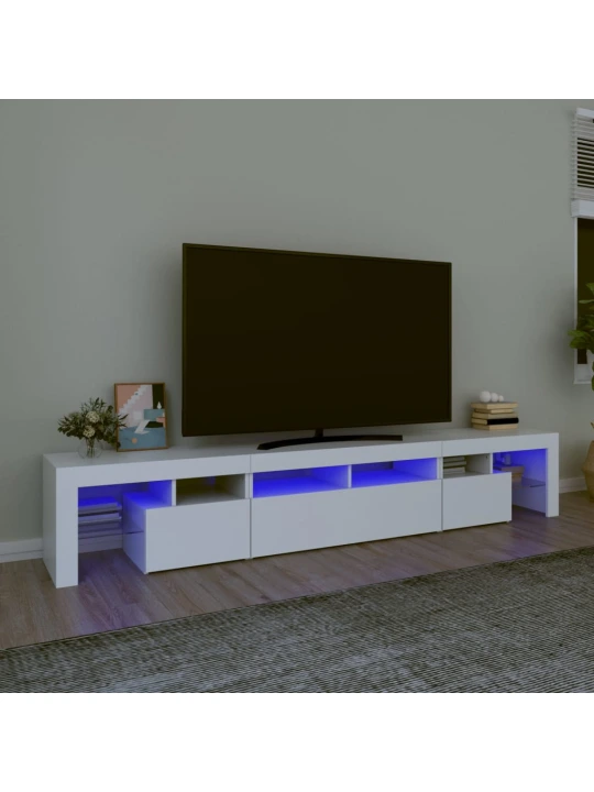 Tv skříňka s led osvětlením bílá 230x36,5x40 cm
