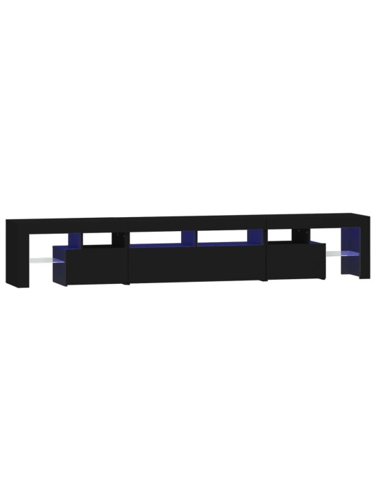 TV skříňka s LED osvětlením černá 230x36,5x40 cm