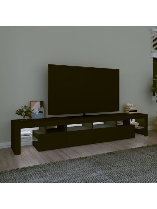TV skříňka s LED osvětlením černá 230x36,5x40 cm