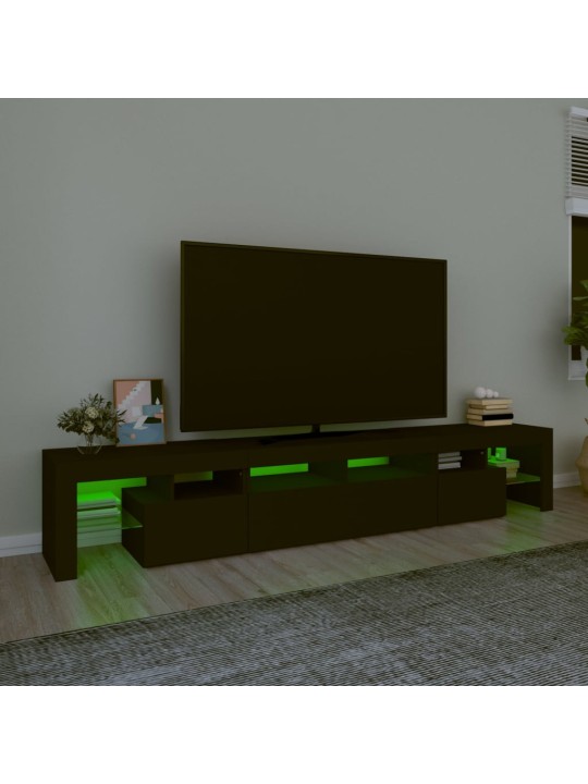TV skříňka s LED osvětlením černá 230x36,5x40 cm