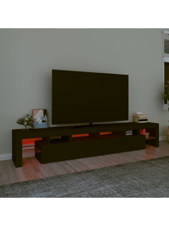 TV skříňka s LED osvětlením černá 230x36,5x40 cm
