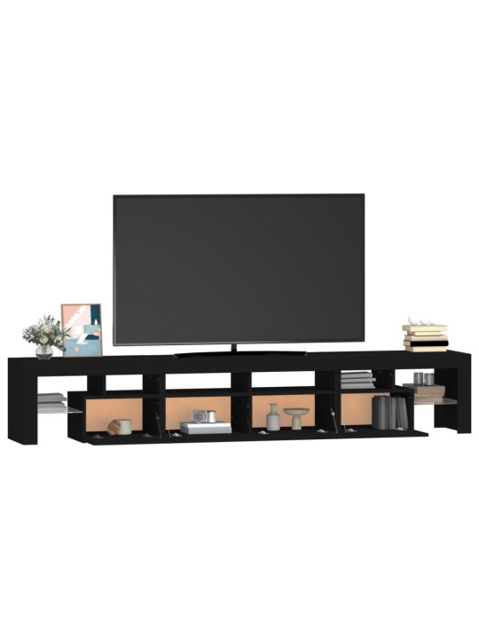 TV skříňka s LED osvětlením černá 230x36,5x40 cm
