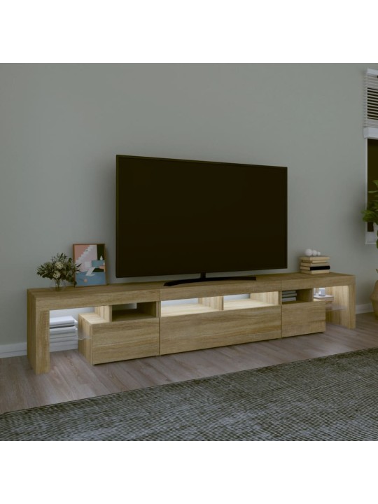 TV skříňka s LED osvětlením dub sonoma 230x36,5x40 cm