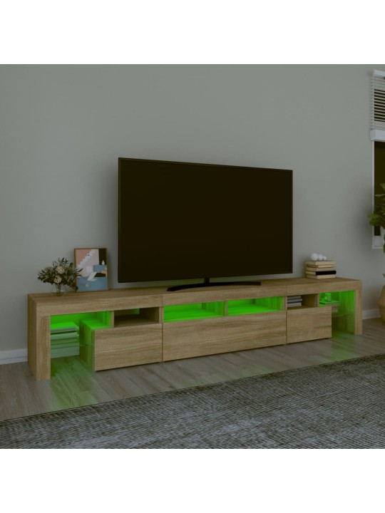 TV skříňka s LED osvětlením dub sonoma 230x36,5x40 cm