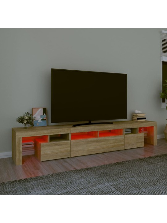 TV skříňka s LED osvětlením dub sonoma 230x36,5x40 cm