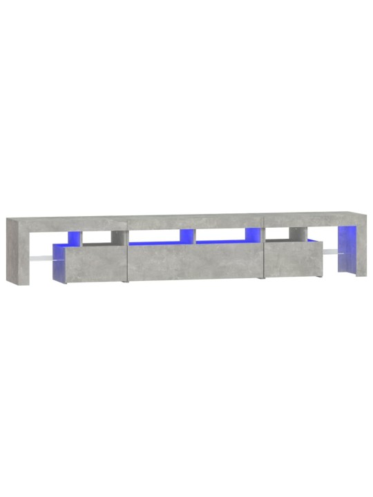 TV skříňka s LED osvětlením betonově šedá 230x36,5x40 cm