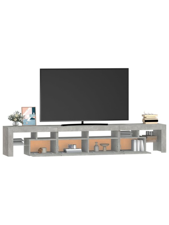 TV skříňka s LED osvětlením betonově šedá 230x36,5x40 cm