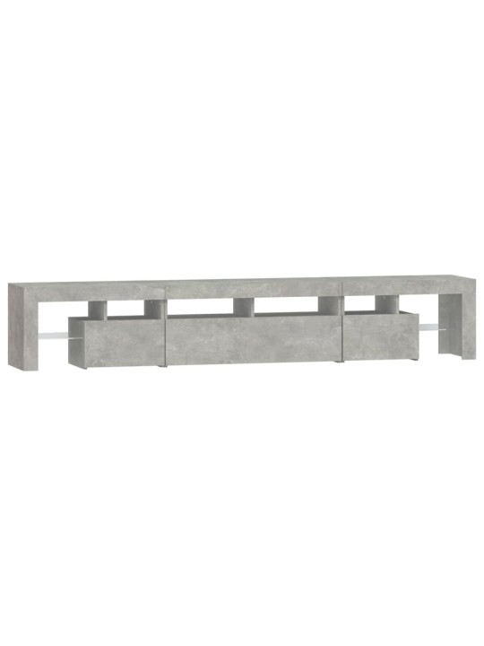TV skříňka s LED osvětlením betonově šedá 230x36,5x40 cm