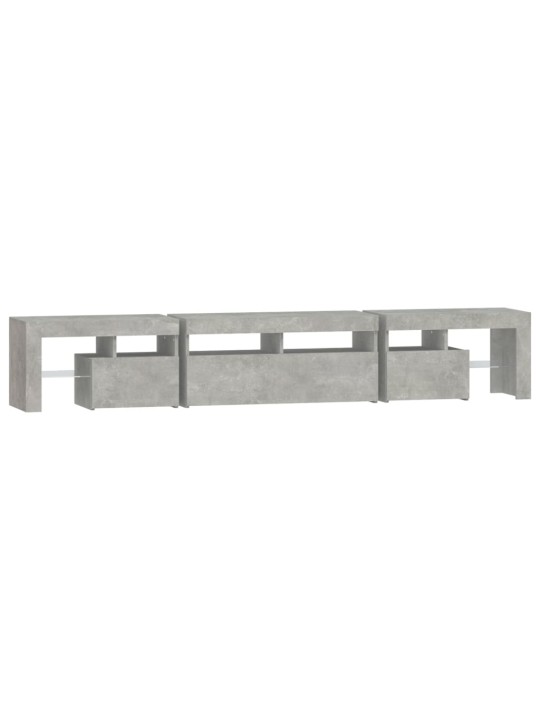 TV skříňka s LED osvětlením betonově šedá 230x36,5x40 cm