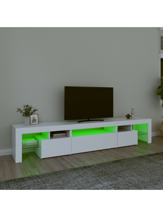 Tv skříňka s led osvětlením bílá 215x36,5x40 cm