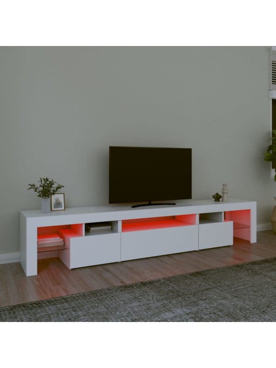 Tv skříňka s led osvětlením bílá 215x36,5x40 cm