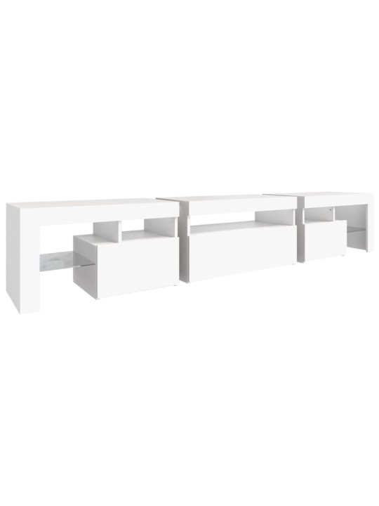 Tv skříňka s led osvětlením bílá 215x36,5x40 cm