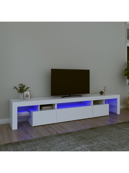 Tv skříňka s led osvětlením bílá 215x36,5x40 cm