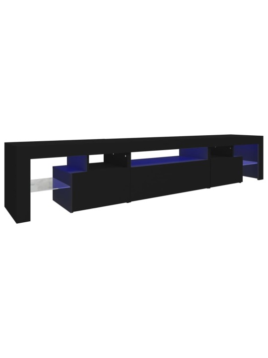 TV skříňka s LED osvětlením černá 215x36,5x40 cm