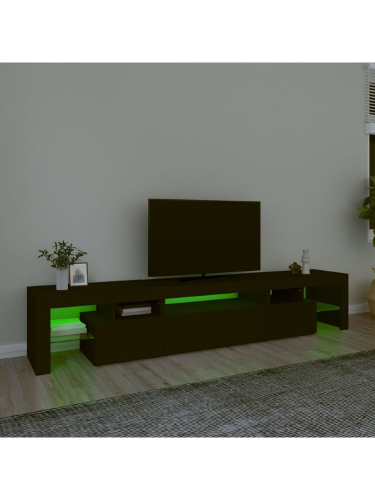 TV skříňka s LED osvětlením černá 215x36,5x40 cm