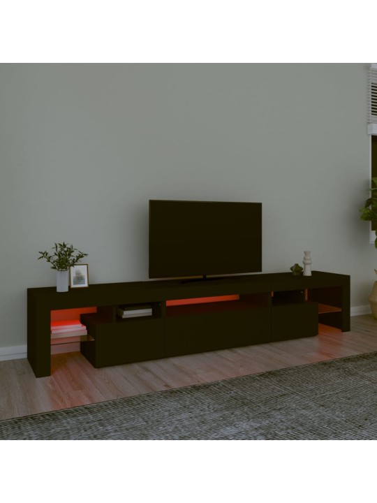 TV skříňka s LED osvětlením černá 215x36,5x40 cm