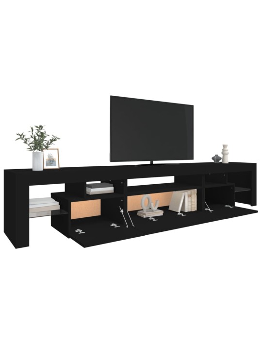 TV skříňka s LED osvětlením černá 215x36,5x40 cm