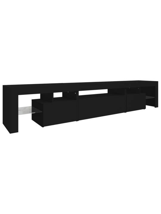 TV skříňka s LED osvětlením černá 215x36,5x40 cm