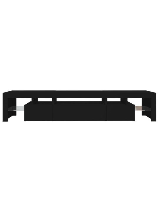 TV skříňka s LED osvětlením černá 215x36,5x40 cm