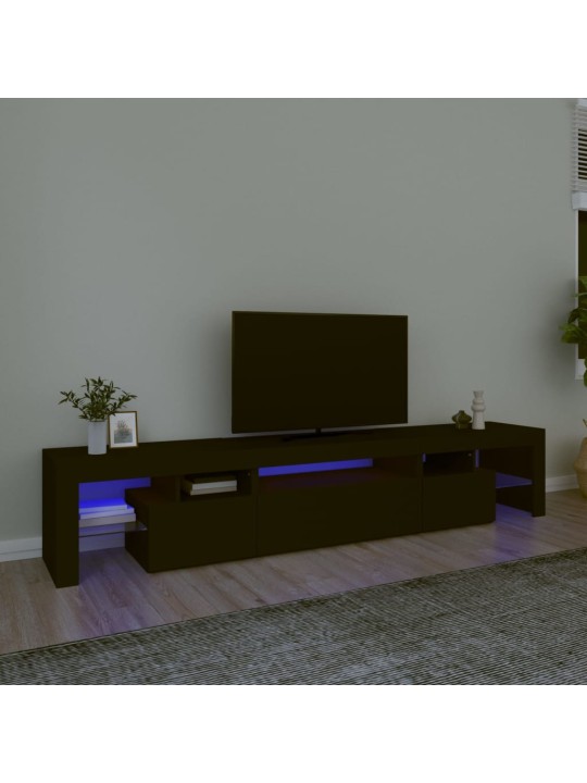 TV skříňka s LED osvětlením černá 215x36,5x40 cm