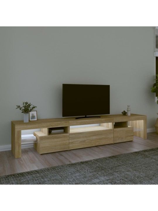 Tv skříňka s led osvětlením dub sonoma 215x36,5x40 cm