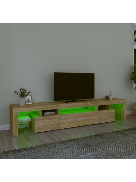Tv skříňka s led osvětlením dub sonoma 215x36,5x40 cm