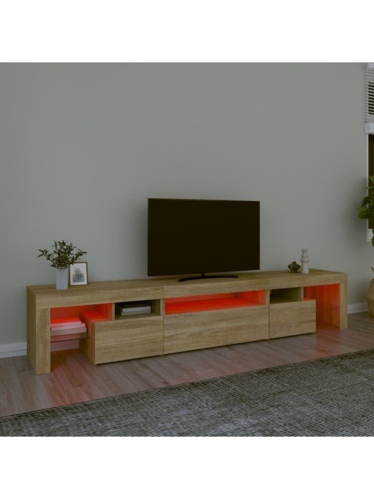 Tv skříňka s led osvětlením dub sonoma 215x36,5x40 cm