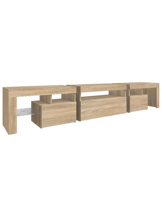 Tv skříňka s led osvětlením dub sonoma 215x36,5x40 cm