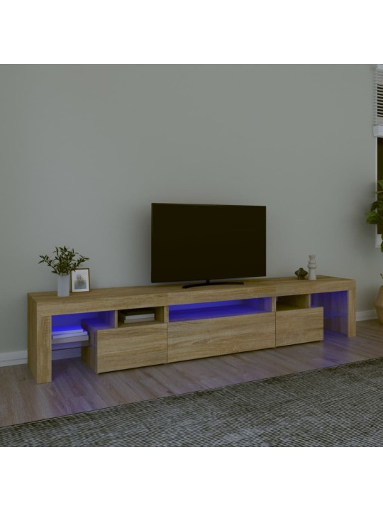 Tv skříňka s led osvětlením dub sonoma 215x36,5x40 cm
