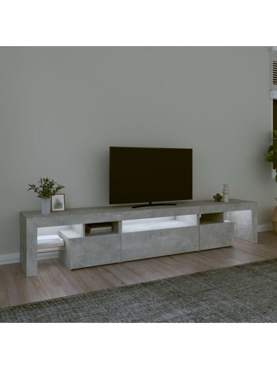 TV skříňka s LED osvětlením betonově šedá 215x36,5x40 cm