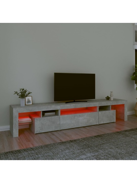 TV skříňka s LED osvětlením betonově šedá 215x36,5x40 cm
