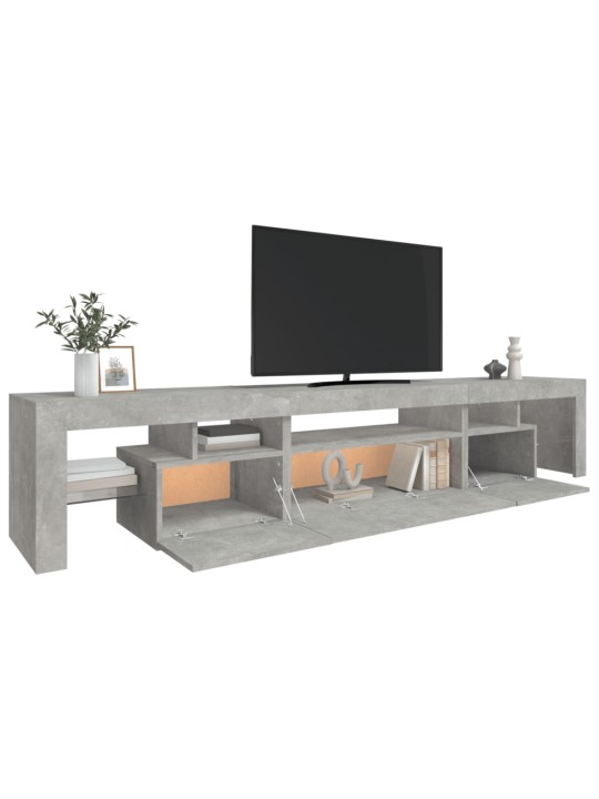 TV skříňka s LED osvětlením betonově šedá 215x36,5x40 cm