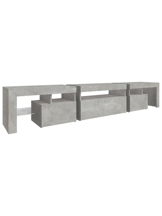 TV skříňka s LED osvětlením betonově šedá 215x36,5x40 cm