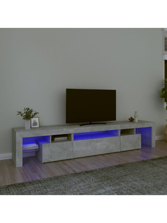 TV skříňka s LED osvětlením betonově šedá 215x36,5x40 cm