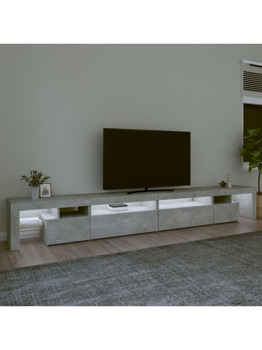 TV skříňka s LED osvětlením betonově šedá 290x36,5x40 cm
