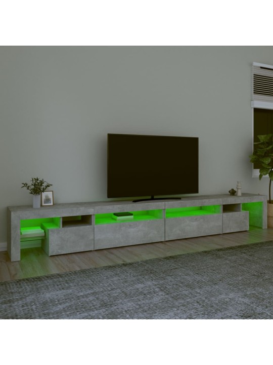 TV skříňka s LED osvětlením betonově šedá 290x36,5x40 cm