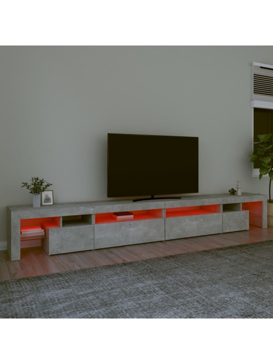 TV skříňka s LED osvětlením betonově šedá 290x36,5x40 cm