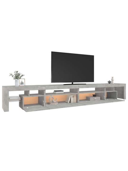 TV skříňka s LED osvětlením betonově šedá 290x36,5x40 cm